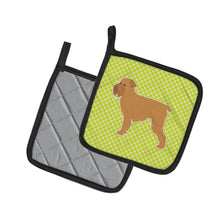 Load image into Gallery viewer, Brussels Griffon Checkerboard Green Pot Holders - Set of 2 - Heat-Resistant Kitchen Essentials BB3840PTHD