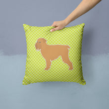 Load image into Gallery viewer, Brussels Griffon Checkerboard Green Throw Pillow - 14x14 Decorative Pillow – Art for Your Home &amp; Patio BB3840PW1414