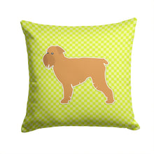 Load image into Gallery viewer, Brussels Griffon Checkerboard Green Throw Pillow - 14x14 Decorative Pillow – Art for Your Home &amp; Patio BB3840PW1414