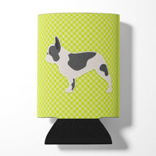 Load image into Gallery viewer, French Bulldog Checkerboard Green Can or Bottle Hugger BB3841CC