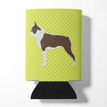 Load image into Gallery viewer, Boston Terrier Checkerboard Green Can or Bottle Hugger BB3844CC