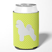 Load image into Gallery viewer, Bichon Frise Checkerboard Green Can or Bottle Hugger BB3845CC