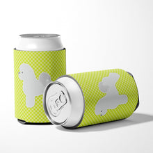 Load image into Gallery viewer, Bichon Frise Checkerboard Green Can or Bottle Hugger BB3845CC