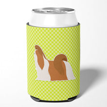 Load image into Gallery viewer, Shih Tzu Checkerboard Green Can or Bottle Hugger BB3846CC