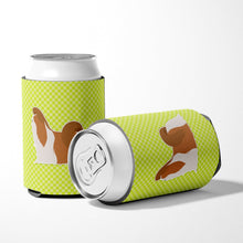 Load image into Gallery viewer, Shih Tzu Checkerboard Green Can or Bottle Hugger BB3846CC
