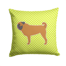 Load image into Gallery viewer, Pug Checkerboard Green Throw Pillow - 14x14 Decorative Pillow – Art for Your Home &amp; Patio BB3847PW1414