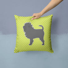 Load image into Gallery viewer, Affenpinscher Checkerboard Green Throw Pillow - 14x14 Decorative Pillow – Art for Your Home &amp; Patio BB3848PW1414