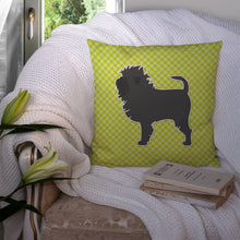 Load image into Gallery viewer, Affenpinscher Checkerboard Green Throw Pillow - 14x14 Decorative Pillow – Art for Your Home &amp; Patio BB3848PW1414
