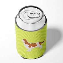 Load image into Gallery viewer, Cavalier King Charles Spaniel Checkerboard Green Can or Bottle Hugger BB3849CC