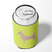 Load image into Gallery viewer, Chihuahua Checkerboard Green Can or Bottle Hugger BB3850CC