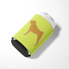Load image into Gallery viewer, Shar Pei Checkerboard Green Can or Bottle Hugger BB3852CC