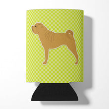 Load image into Gallery viewer, Shar Pei Checkerboard Green Can or Bottle Hugger BB3852CC