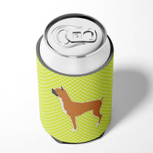 Load image into Gallery viewer, Boxer Checkerboard Green Can or Bottle Hugger BB3853CC