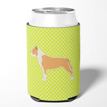 Load image into Gallery viewer, Staffordshire Bull Terrier Checkerboard Green Can or Bottle Hugger BB3854CC