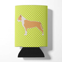 Load image into Gallery viewer, Staffordshire Bull Terrier Checkerboard Green Can or Bottle Hugger BB3854CC