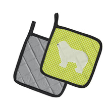 Load image into Gallery viewer, Komondor Checkerboard Green Pot Holders - Set of 2 - Heat-Resistant Kitchen Essentials BB3855PTHD
