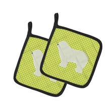 Load image into Gallery viewer, Komondor Checkerboard Green Pot Holders - Set of 2 - Heat-Resistant Kitchen Essentials BB3855PTHD