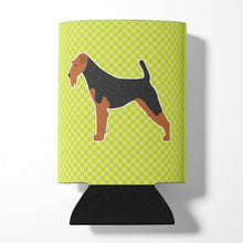 Load image into Gallery viewer, Airedale Terrier Checkerboard Green Can or Bottle Hugger BB3857CC