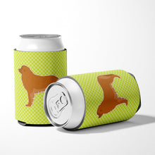 Load image into Gallery viewer, Leonberger Checkerboard Green Can or Bottle Hugger BB3858CC