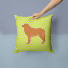 Load image into Gallery viewer, Leonberger Checkerboard Green Throw Pillow - 14x14 Decorative Pillow – Art for Your Home &amp; Patio BB3858PW1414