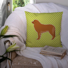 Load image into Gallery viewer, Leonberger Checkerboard Green Throw Pillow - 14x14 Decorative Pillow – Art for Your Home &amp; Patio BB3858PW1414