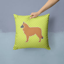 Load image into Gallery viewer, Belgian Shepherd Checkerboard Green Throw Pillow - 14x14 Decorative Pillow – Art for Your Home &amp; Patio BB3861PW1414