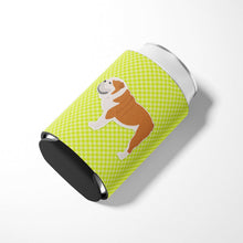 Load image into Gallery viewer, English Bulldog Checkerboard Green Can or Bottle Hugger BB3862CC