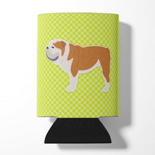 Load image into Gallery viewer, English Bulldog Checkerboard Green Can or Bottle Hugger BB3862CC