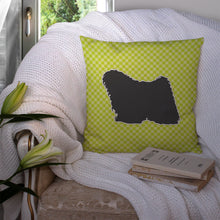 Load image into Gallery viewer, Puli Checkerboard Green Throw Pillow - 14x14 Decorative Pillow – Art for Your Home &amp; Patio BB3863PW1414