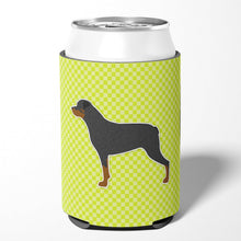 Load image into Gallery viewer, Rottweiler Checkerboard Green Can or Bottle Hugger BB3866CC