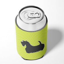 Load image into Gallery viewer, Scottish Terrier Checkerboard Green Can or Bottle Hugger BB3869CC