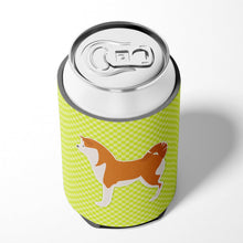 Load image into Gallery viewer, Akita Checkerboard Green Can or Bottle Hugger BB3872CC