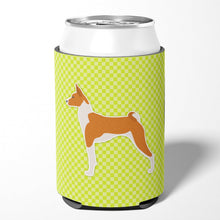 Load image into Gallery viewer, Basenji Checkerboard Green Can or Bottle Hugger BB3874CC