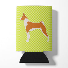 Load image into Gallery viewer, Basenji Checkerboard Green Can or Bottle Hugger BB3874CC