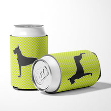 Load image into Gallery viewer, Great Dane Checkerboard Green Can or Bottle Hugger BB3875CC