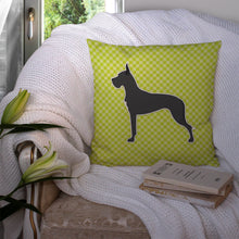 Load image into Gallery viewer, Great Dane Checkerboard Green Throw Pillow - 14x14 Decorative Pillow – Art for Your Home &amp; Patio BB3875PW1414