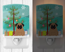 Load image into Gallery viewer, Merry Christmas Tree Pug Brown Ceramic Night Light BB4130CNL