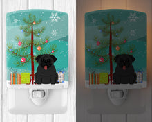 Load image into Gallery viewer, Merry Christmas Tree Pug Black Ceramic Night Light BB4131CNL