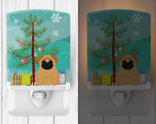 Load image into Gallery viewer, Merry Christmas Tree Pug Brown Ceramic Night Light BB4132CNL