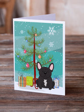 Load image into Gallery viewer, Merry Christmas Tree French Bulldog Brindle Greeting Cards Pack of 8