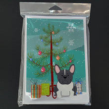 Load image into Gallery viewer, Merry Christmas Tree French Bulldog Black White Greeting Cards Pack of 8