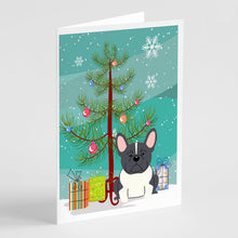 Load image into Gallery viewer, Merry Christmas Tree French Bulldog Black White Greeting Cards Pack of 8