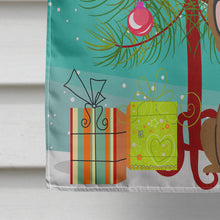 Load image into Gallery viewer, Merry Christmas Tree French Bulldog Brown Flag Canvas House Size BB4138CHF