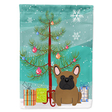 Load image into Gallery viewer, Merry Christmas Tree French Bulldog Brown Flag Canvas House Size BB4138CHF