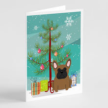 Load image into Gallery viewer, Merry Christmas Tree French Bulldog Brown Greeting Cards Pack of 8