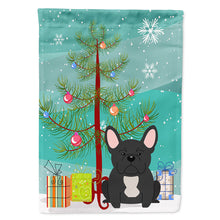 Load image into Gallery viewer, Merry Christmas Tree French Bulldog Black Flag Canvas House Size BB4139CHF