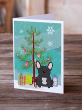 Load image into Gallery viewer, Merry Christmas Tree French Bulldog Black Greeting Cards Pack of 8