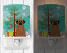 Load image into Gallery viewer, Merry Christmas Tree Mastiff Brindle Ceramic Night Light BB4140CNL