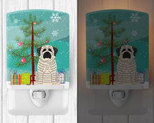 Load image into Gallery viewer, Merry Christmas Tree Mastiff Brindle White Ceramic Night Light BB4141CNL