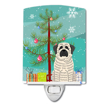 Load image into Gallery viewer, Merry Christmas Tree Mastiff Brindle White Ceramic Night Light BB4141CNL